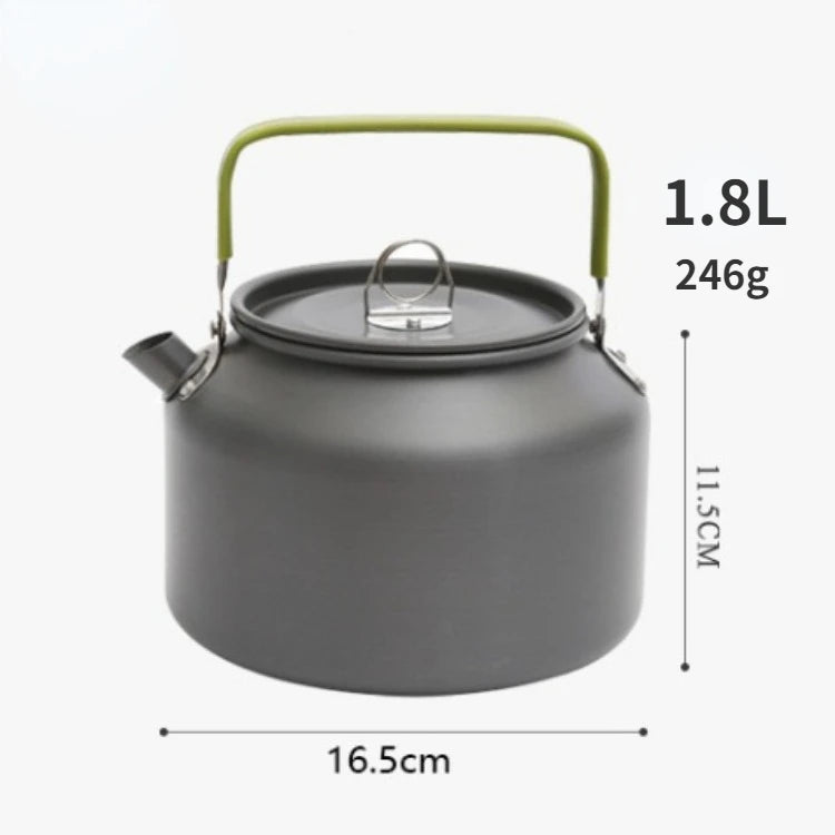Portable Aluminum Alloy Camping Kettle - Multi-Size (0.8L/1.1L/1.2L/1.6L/2L/2.5L) for Outdoor Coffee & Tea - Perfect for Hiking, Fishing, Picnic & Cooking