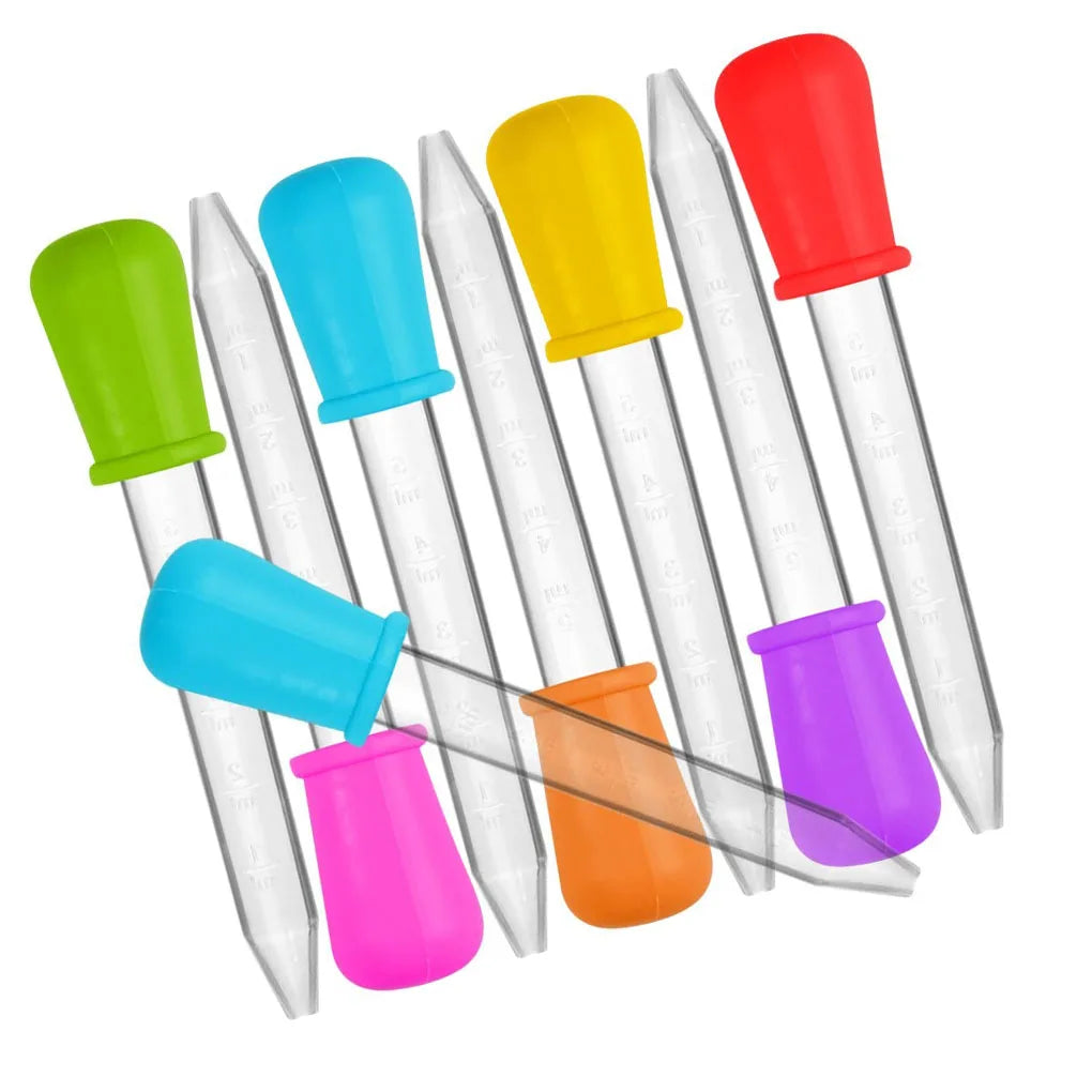 5-Pack 5ml Silicone Pipette Droppers - Multi-Purpose for Medicine, Lab, Eye & Ear Care