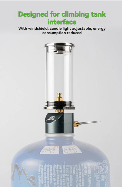 BRS-55 Windproof Gas Candle Lamp - Dreamlike Candlelight Tent Lighting for Outdoor Camping