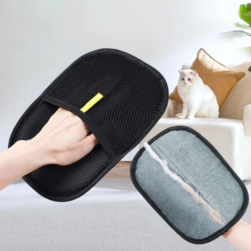 Portable Washable Pet Hair Remover Gloves - Dehairing Cleaning Tool for Clothes