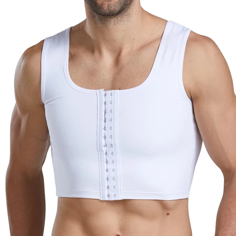 Men's Compression Vest - Nylon-Spandex Slimming Undershirt Tank Top for Chest & Torso Support
