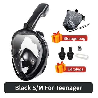 Full Face Snorkeling Mask - Anti-Fog Underwater Diving Goggles for Kids & Adults Swimming Equipment