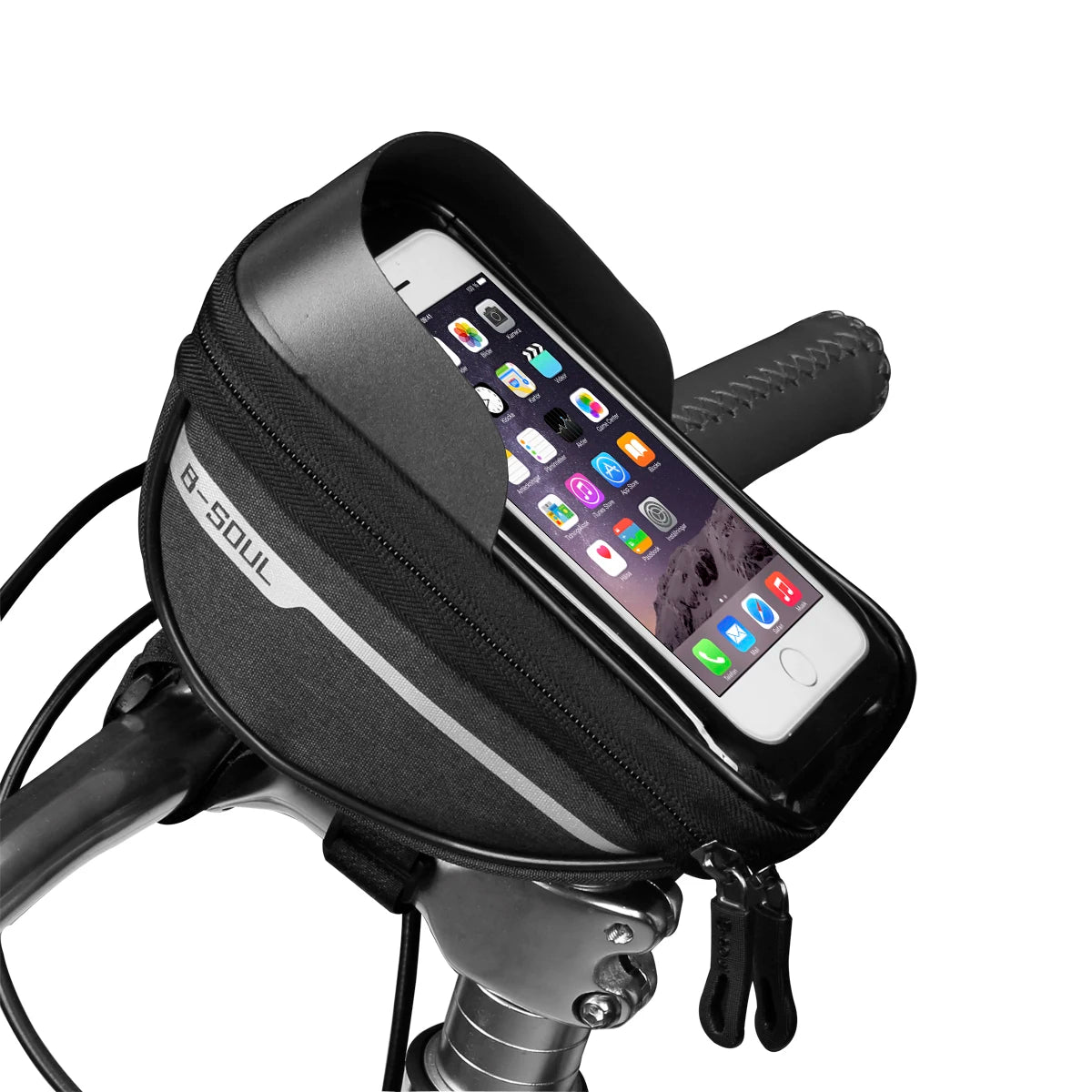B-SOUL Handlebar Bike Bag - Front Mount Phone Holder for Mountain & Road Cycling