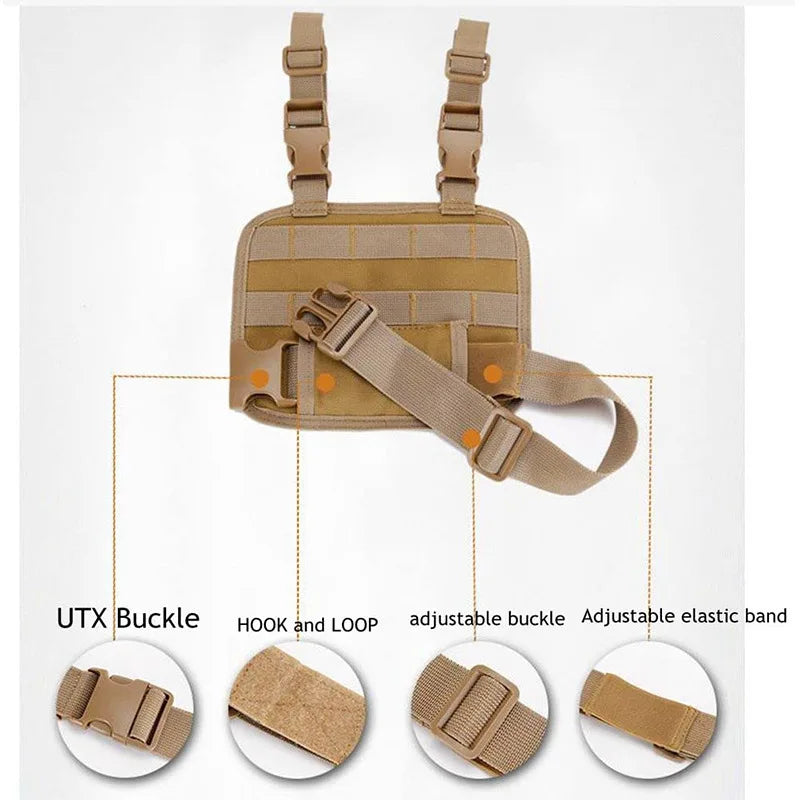 MOLLE Tactical Drop Leg Platform - Adjustable Thigh Panel with Pouch Attachment System