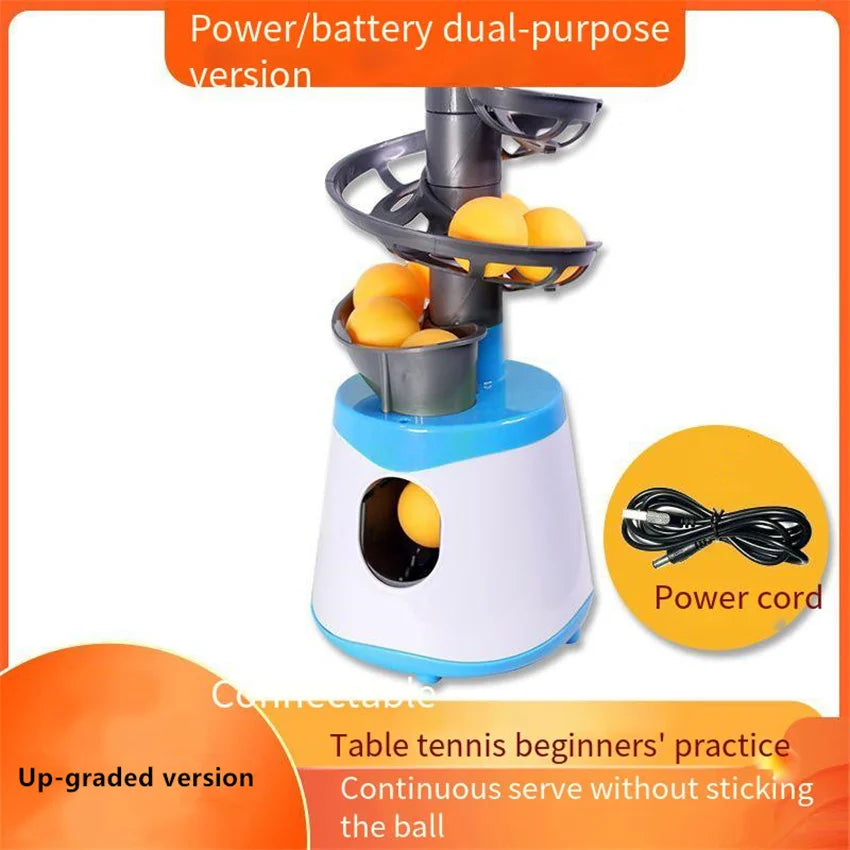 Dual-Power Portable Table Tennis Robot - Professional Ping Pong Ball Pitching Machine for Training