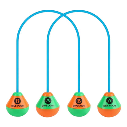Swimming Pool Dive Rings Set - 2-Piece Reusable Through-Door Diving Game for Adults & Kids - Fun Water Sports Training Aid