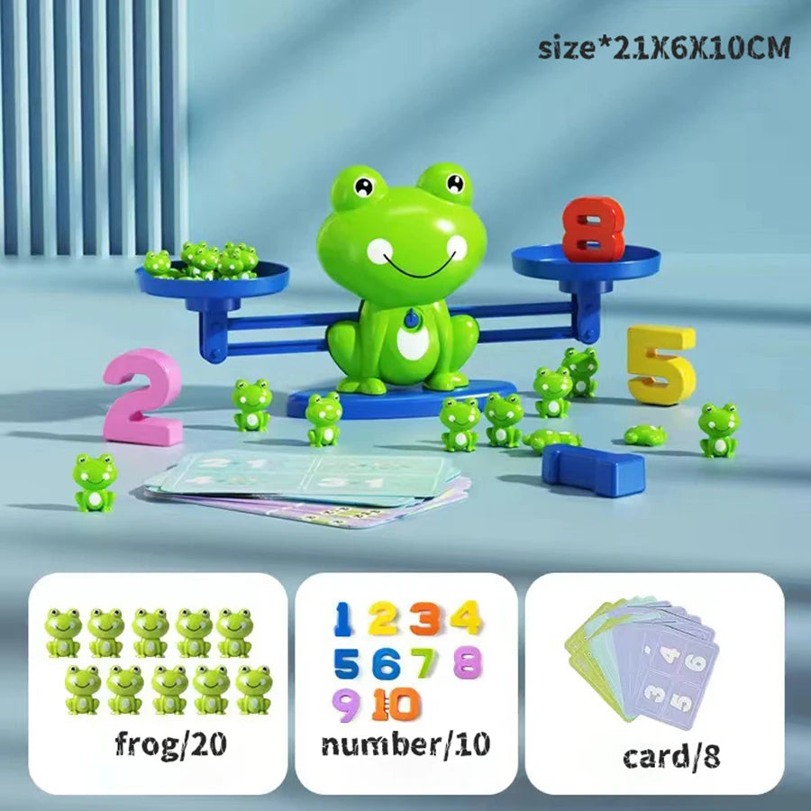 Frog Balance Scale Math Learning Toy - Addition & Subtraction Educational Game for Early Childhood Development