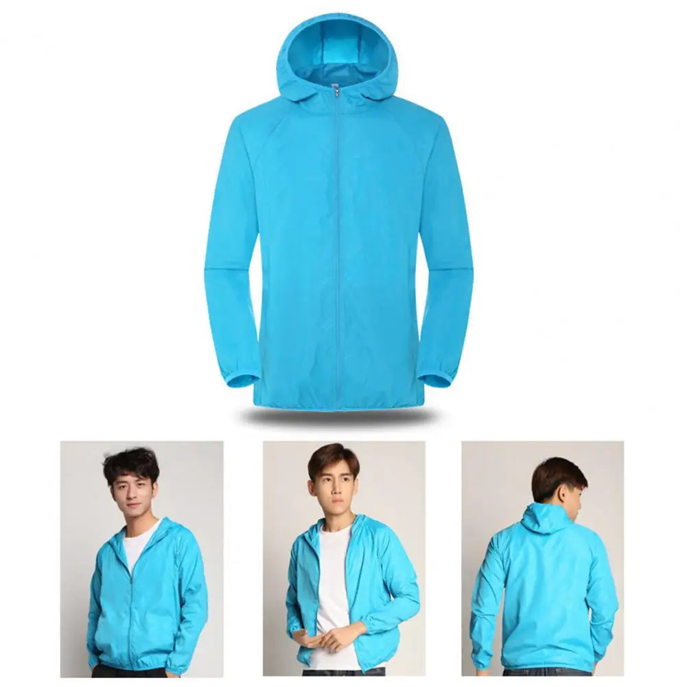 Ultra-Light Waterproof Sun Protection Jacket - Portable Foldable Hooded Windbreaker with UV Protection for Camping & Hiking