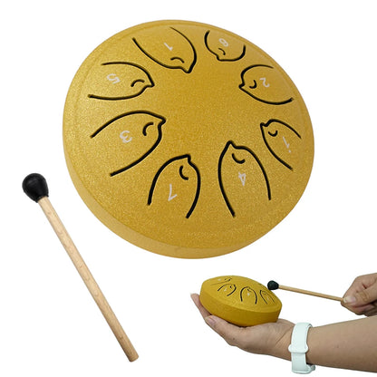 8-Note Steel Tongue Drum - 4.5 Inch Handpan for Meditation, Yoga, Chakra Healing & Music Education