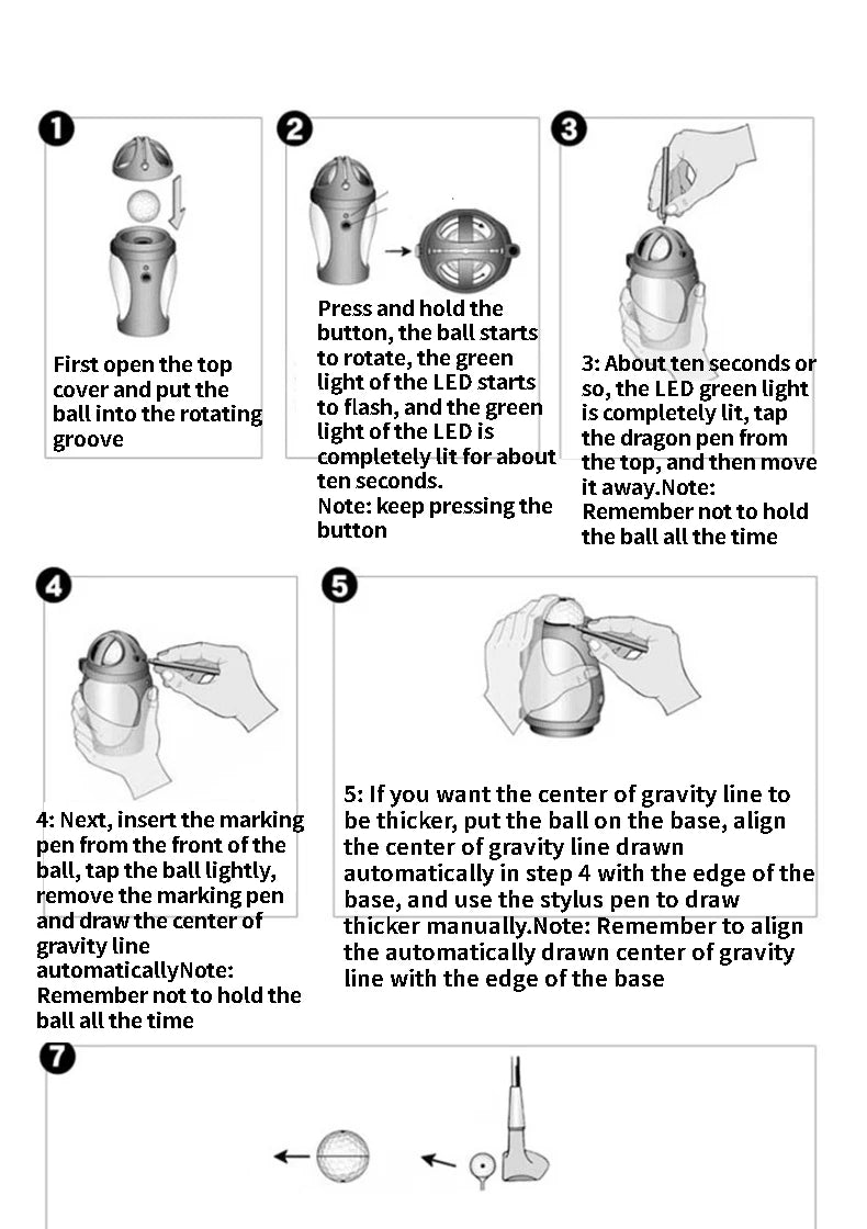 Golf Electric Ball Scriber - CHECK-GO PRO Center of Gravity Finder with Distribution Line Painter