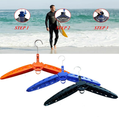 Foldable Wetsuit Hanger - Thickened Drying Rack for Diving and Surfing Gear (1/2/3-Pack Options)
