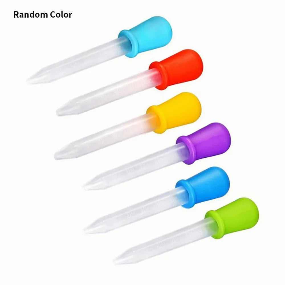 5-Pack 5ml Silicone Pipette Droppers - Multi-Purpose for Medicine, Lab, Eye & Ear Care