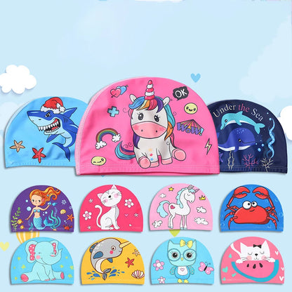 Professional Cartoon Swimming Cap for Kids
