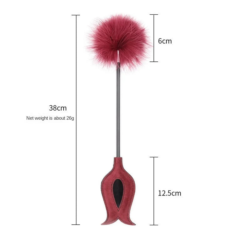 Red Leather Horse Riding Crop - Professional Equestrian Training Whip