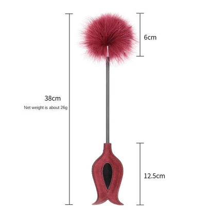 Red Leather Horse Riding Crop - Professional Equestrian Training Whip