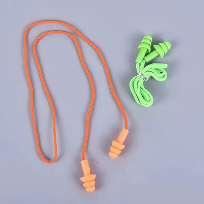 Silicone Swimming Earplugs with Rope - Noise Reduction Sleep Ear Plugs for Diving & Underwater Activities (1 Piece)