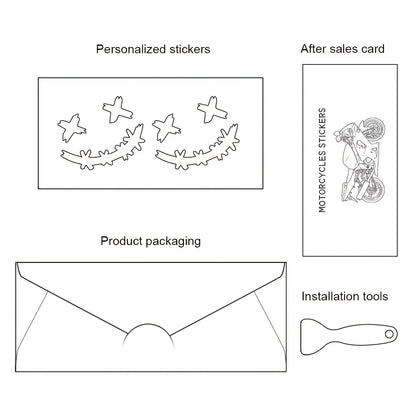 Reflective Smiley Motorcycle Stickers - 2PCS/SET Safety Decals for Enhanced Night Visibility