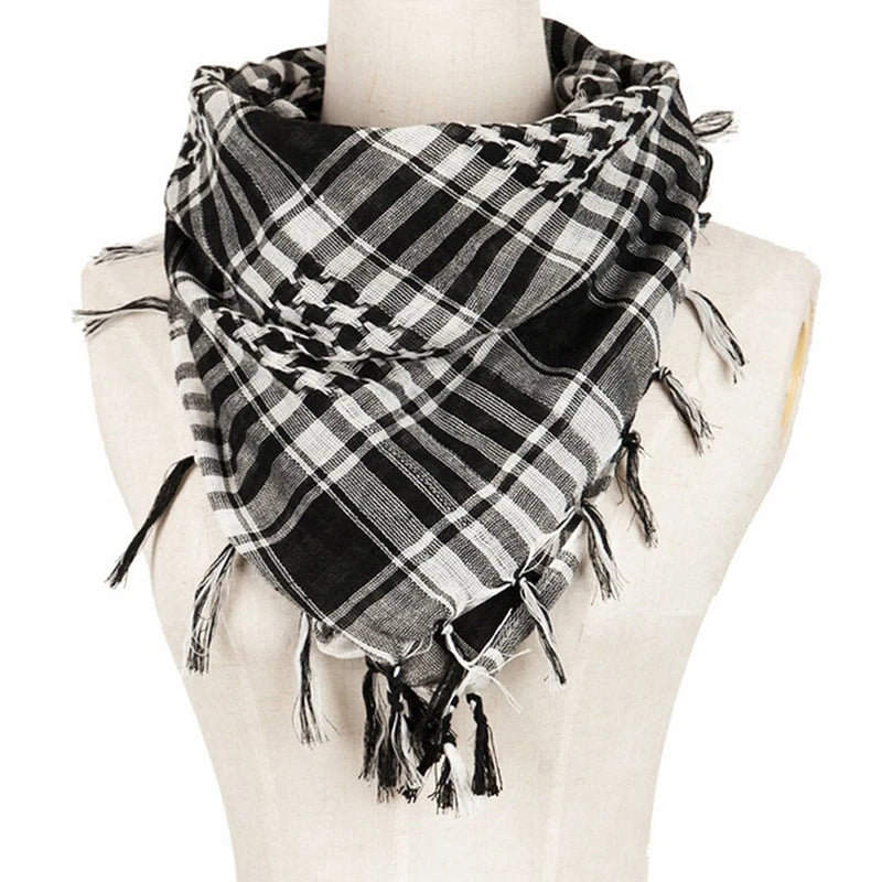 Unisex Tactical Military Plaid Scarf - Lightweight Army Style Arab Scarf for Warmth