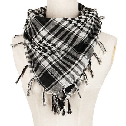 Unisex Tactical Military Plaid Scarf - Lightweight Army Style Arab Scarf for Warmth