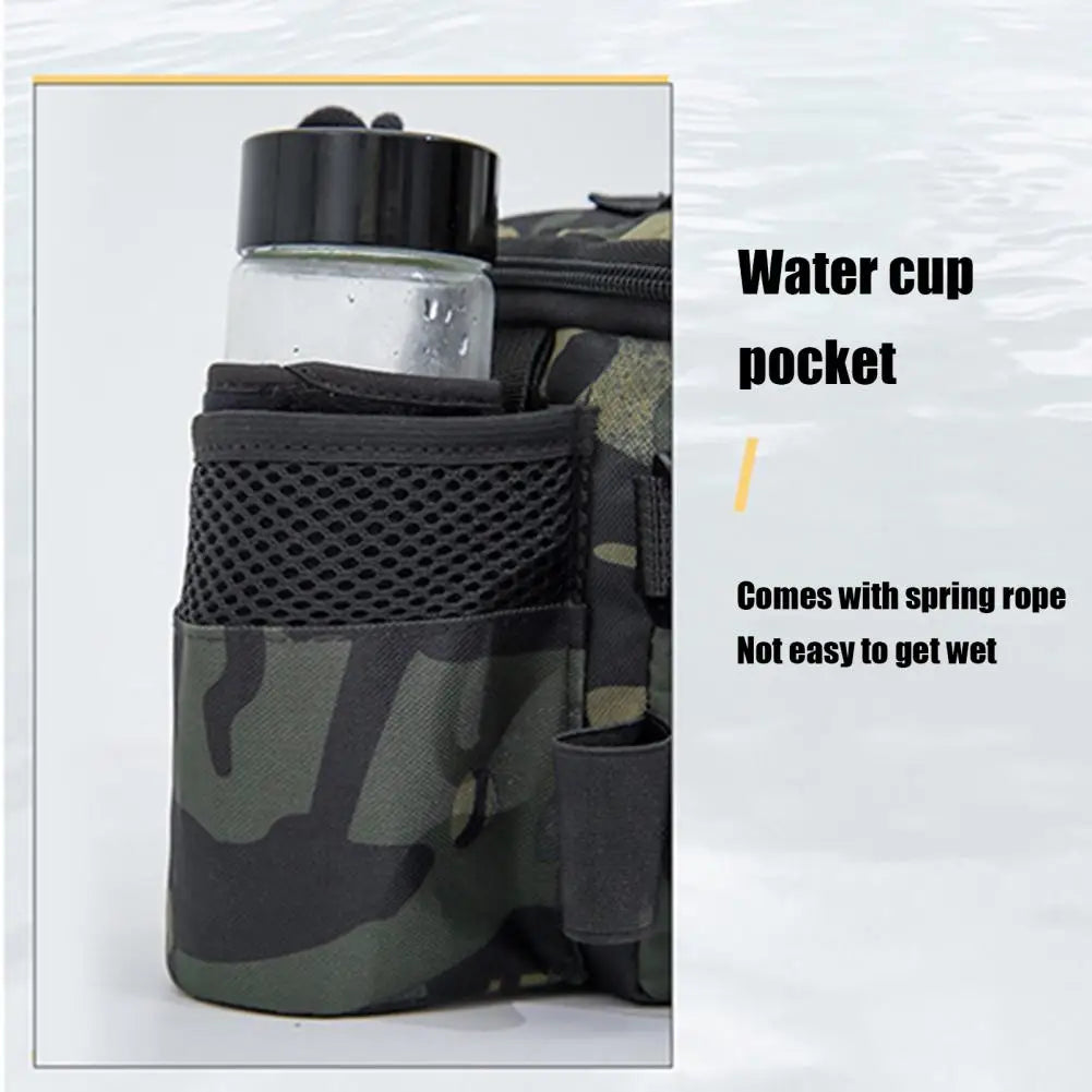 Portable Fishing Tackle Shoulder Bag - Multi-Purpose Storage with Rod Holder for Outdoor Sports & Fly Fishing