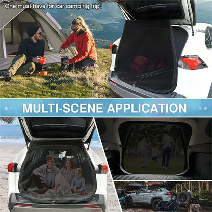 SUV & RV Tailgate Mosquito Net - Magnetic Mesh Curtain, Breathable & Eco-Friendly
