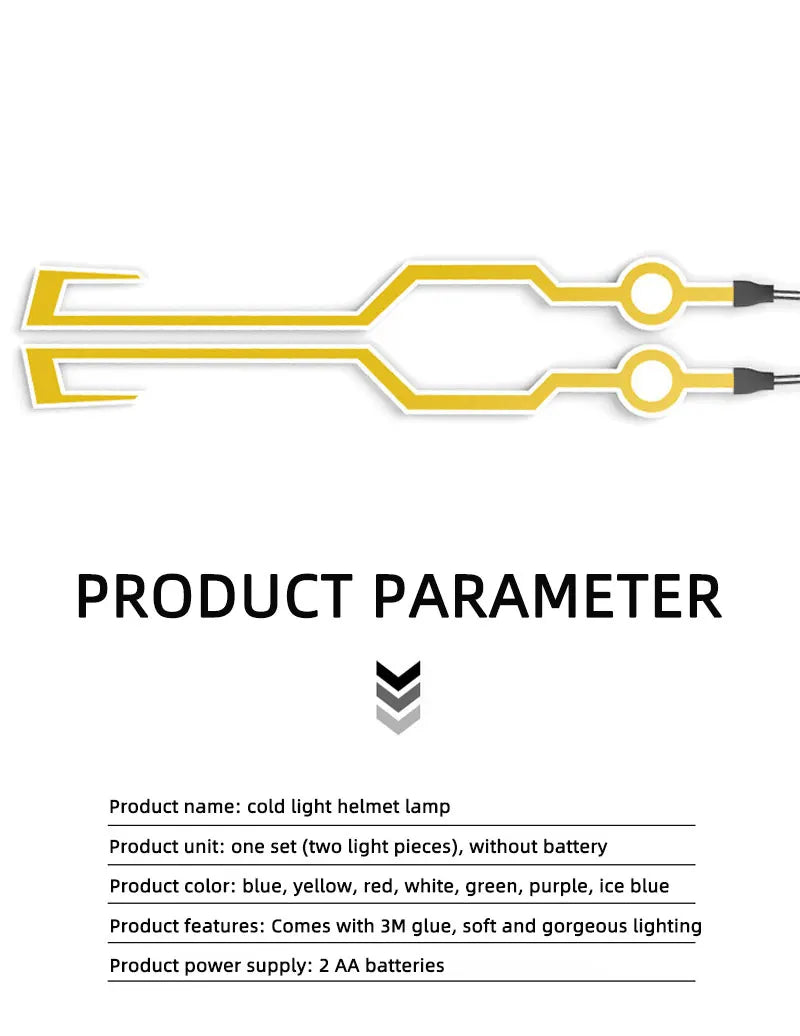 LED Motorcycle Helmet Warning Light Strip - Waterproof EL Cold Light Sticker with 4 Flashing Modes for Night Riding