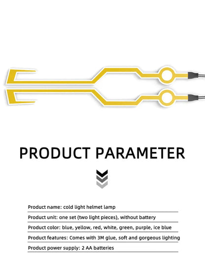 LED Motorcycle Helmet Warning Light Strip - Waterproof EL Cold Light Sticker with 4 Flashing Modes for Night Riding