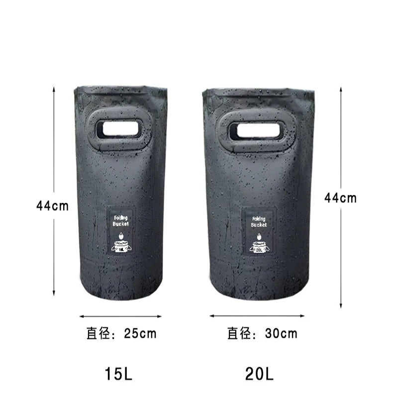 Collapsible Outdoor Water Bucket - Portable Folding Basin for Camping, Picnic & Fishing