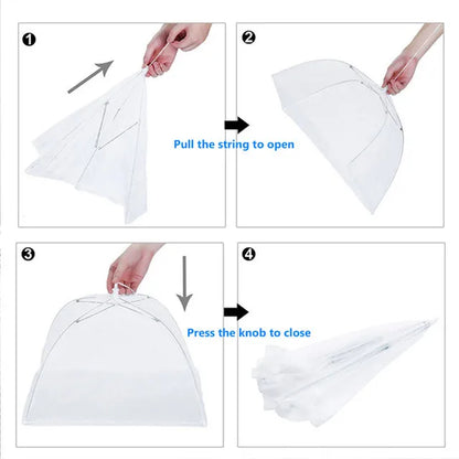 Pop-Up Mesh Food Cover - Collapsible Insect Protection Tent for Outdoor Dining