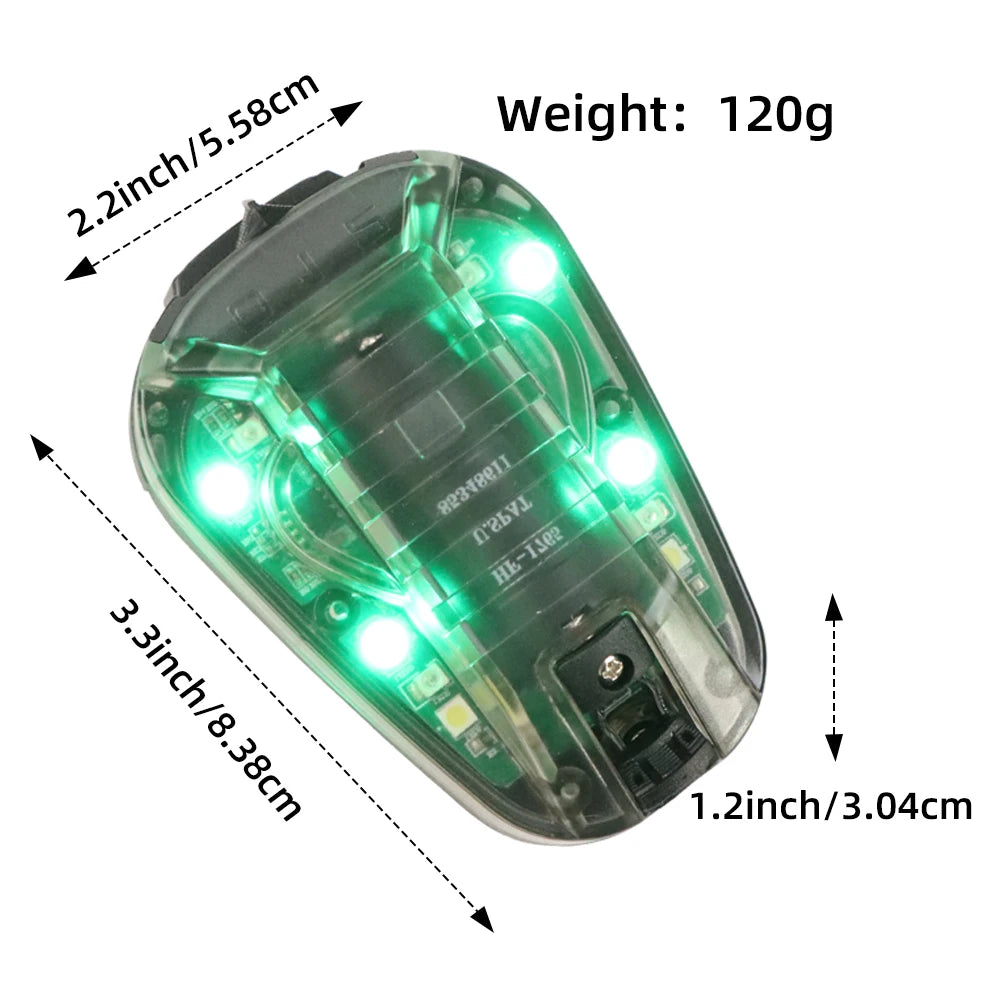 Tactical Helmet Light - Multi-Function IR Strobe Signal Lamp with Velcro Mount