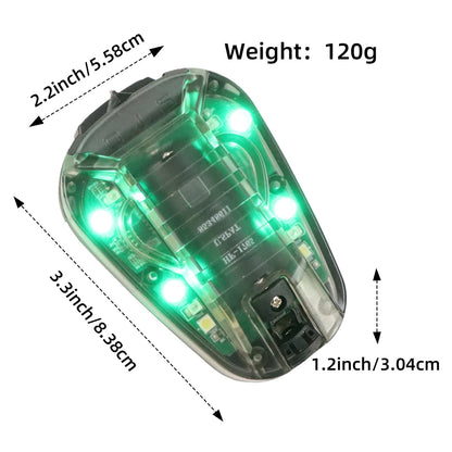 Tactical Helmet Light - Multi-Function IR Strobe Signal Lamp with Velcro Mount