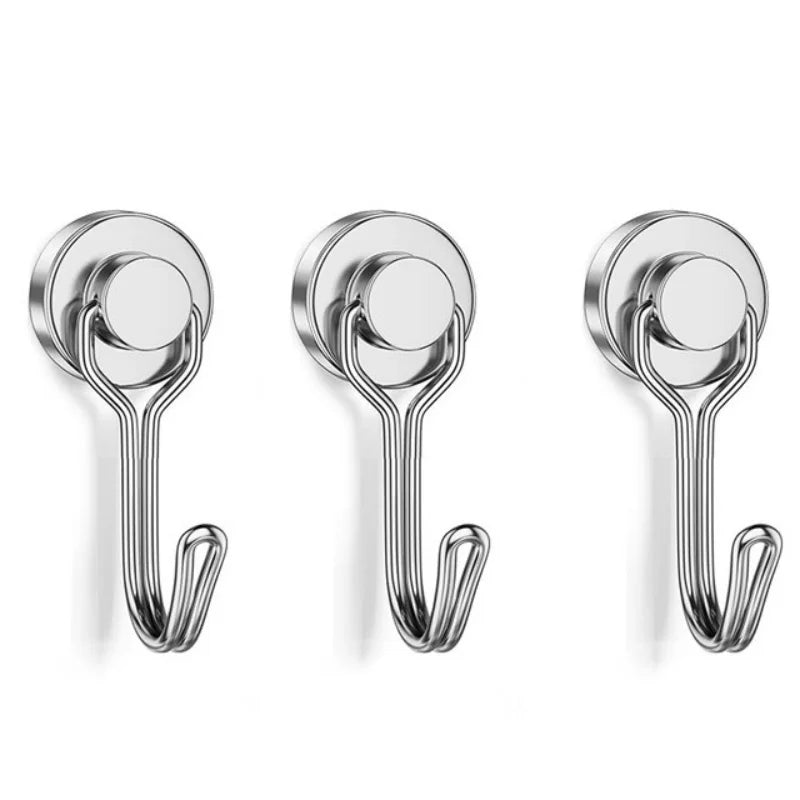 Heavy Duty Neodymium Magnetic Hooks - Extra Strong Magnets for Camping, Garage & Outdoor Storage (10-30 lbs, 3-20 Pack)