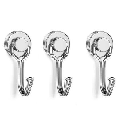 Heavy Duty Neodymium Magnetic Hooks - Extra Strong Magnets for Camping, Garage & Outdoor Storage (10-30 lbs, 3-20 Pack)