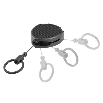 Heavy Duty Retractable Keychain Reel - Metal Carabiner Clip with 100cm Steel Cord - Unisex