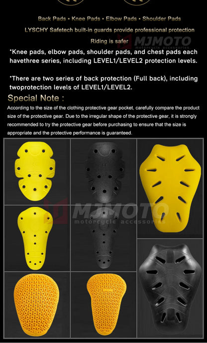 LYSCHY CE Level 2 Motorcycle Back Protector Armor - Built-in Body Protection for Motocross Racing