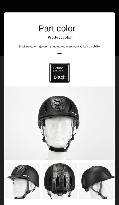 Adjustable Equestrian Riding Helmet - UltraLight Safety Hat with Removable Brim for Adults & Children (50-61cm)