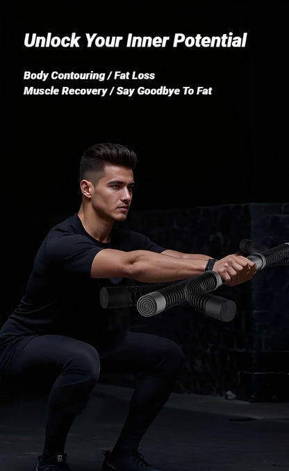 Ergonomic Stainless Steel Strength Training Bar - Spring Arm Expander for Biceps & Triceps Muscle Training with Fitness Grip