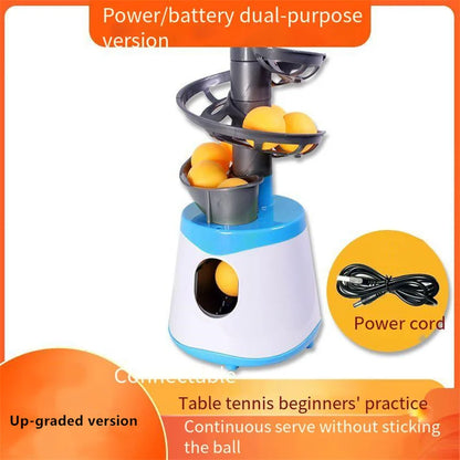 Dual-Power Portable Table Tennis Robot - Professional Ping Pong Ball Pitching Machine for Training