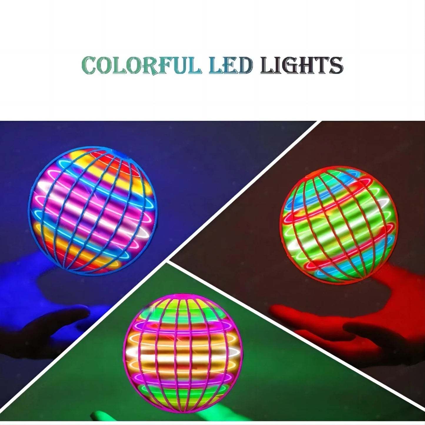 LED Cosmic Globe Flying Ball - Hand Controlled 360° Rotating Suspension Toy with Color Lights for Indoor & Outdoor Play