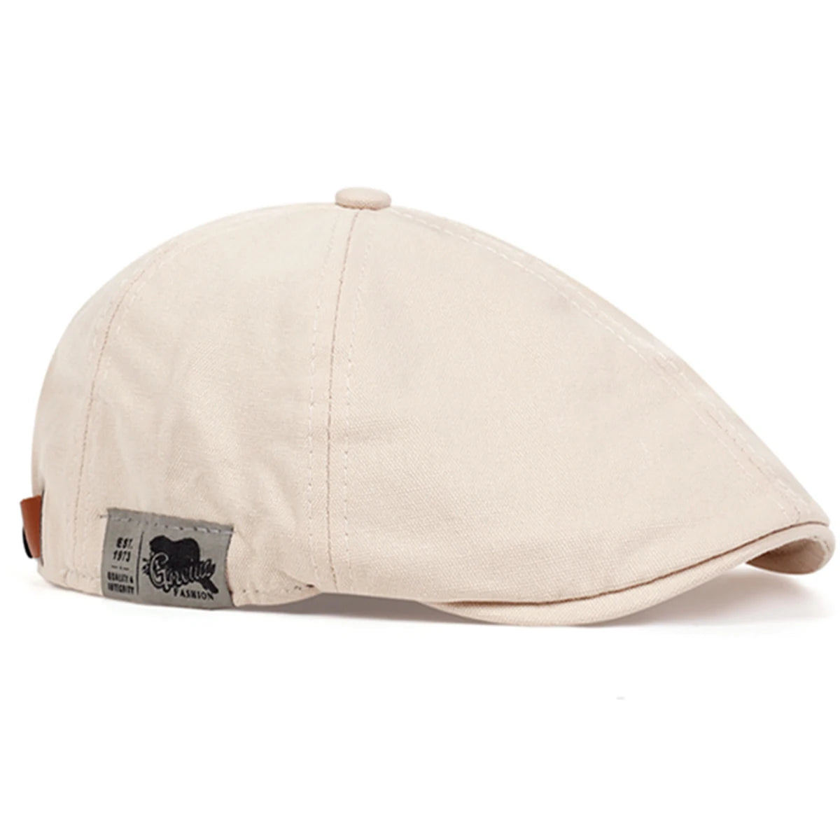 Adjustable Newsboy Cap with Side Letter Detail - Unisex Flat Cap for Casual & Athletic Wear