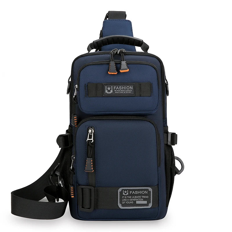 Men's Oxford Chest Pack - Unisex Crossbody Waist Bag with Zipper Pockets
