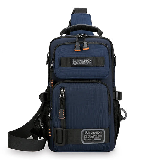 Men's Oxford Chest Pack - Unisex Crossbody Waist Bag with Zipper Pockets
