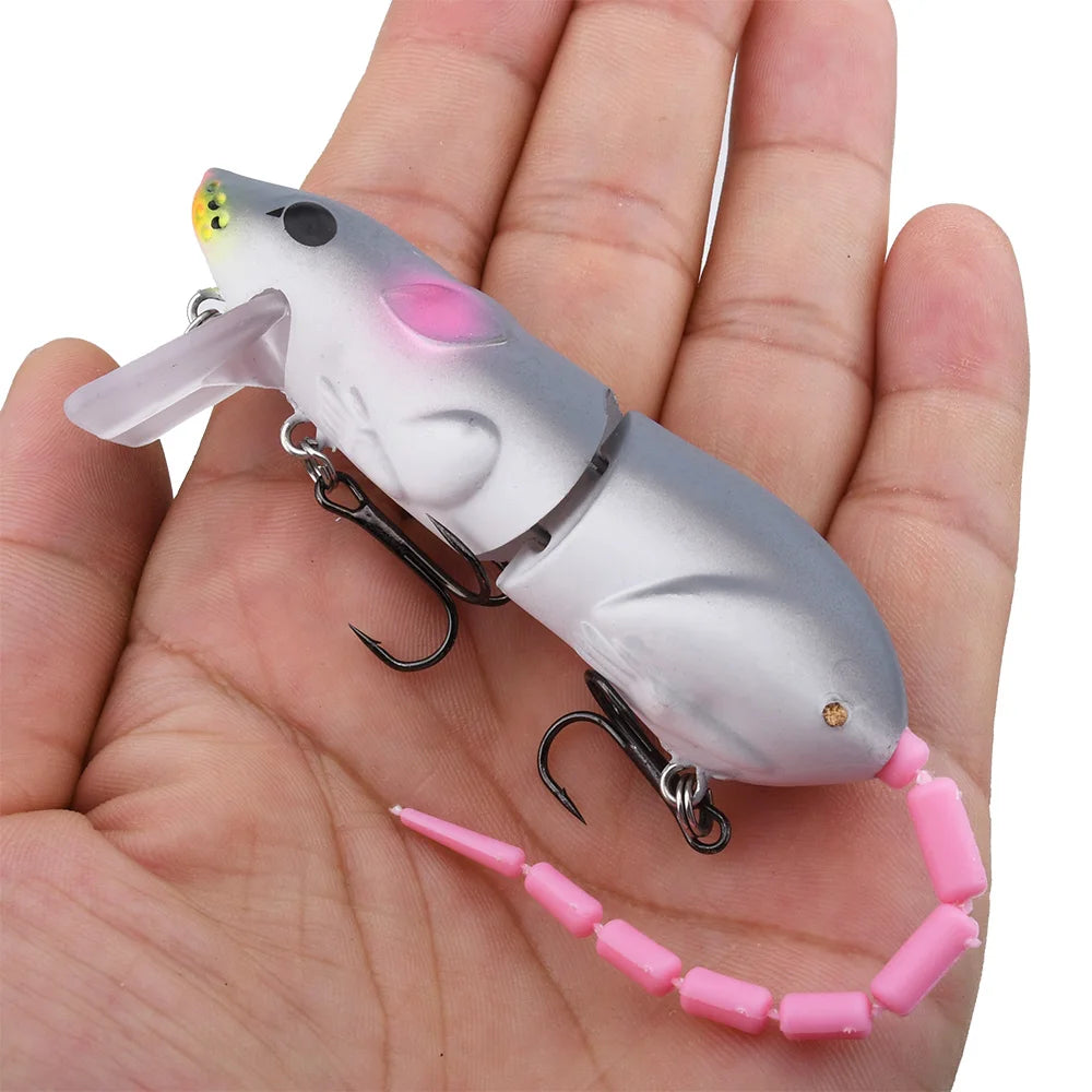 15.5CM Artificial Mouse Fishing Lure - Floating Swimbait for Pike, Bass & Rat - Plastic Minnow Tackle