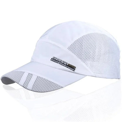 Quick-Dry Mesh Running Cap - Adjustable Breathable Baseball Visor for Outdoor Sports