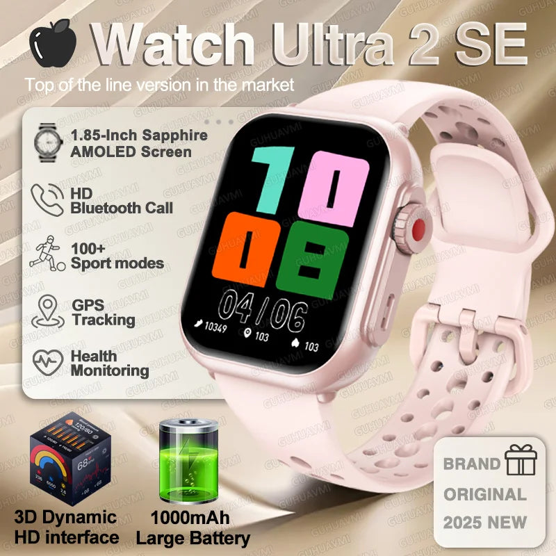 Ultra 2 SE Smart Watch - 1000mAh AMOLED GPS Fitness Tracker with Heart Rate Monitor & HD Calling for iOS & Android