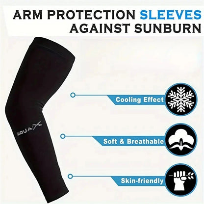 10 Pairs Summer Cycling Ice Silk Arm Sleeves - UV Protection Cooling Arm Covers for Running & Outdoor Sports - Fingerless Unisex
