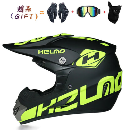 Kids Flip-Up Motorcycle Helmet - Off-Road Motocross ATV Dirt Bike Downhill MTB DH Racing + 3 Free Gifts