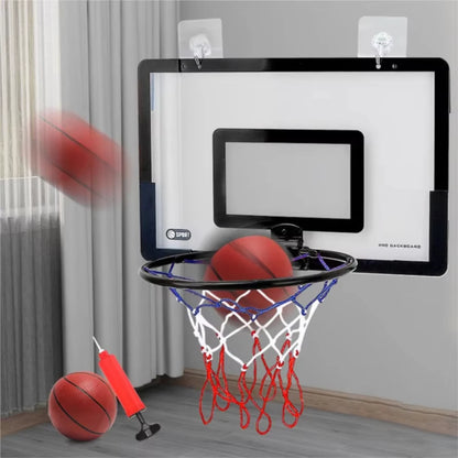 Kids Indoor Basketball Hoop Set - Foldable Over-Door Mini Basketball Game