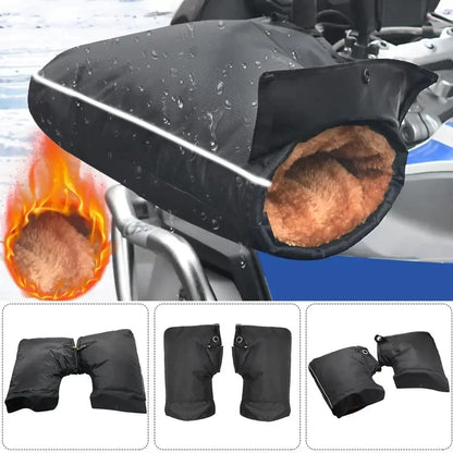 Winter Motorcycle Handlebar Muffs - Thick Warm Rainproof Gloves for Electric Scooter & Motorbike (2024)