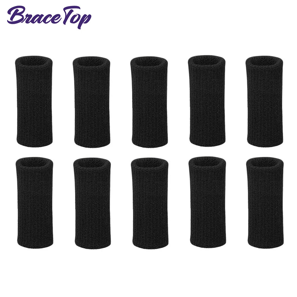 Compression Finger Sleeves - 10 Pack Nylon Support Protector for Basketball, Volleyball, Golf & Sports (4cm)